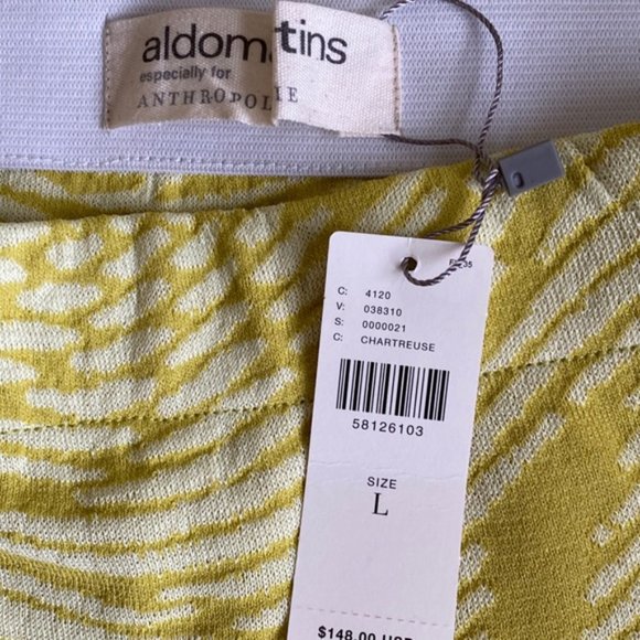Aldomartins NWT Made in Spain Women's Chartreuse VALENCIA Knit Mini Skirt - Picture 5 of 5